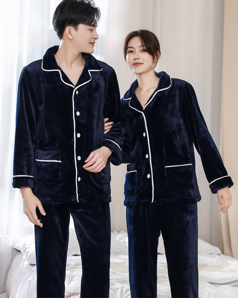 И Премиальный спортивный костюм Толстый Длинный Теплый Фланелевый Сочетающийся Зимний [foveitaa] Мужской Женский Пижамы, на флисовой подкладке, Рукава, Домашняя одежда, Пижамы для пар,