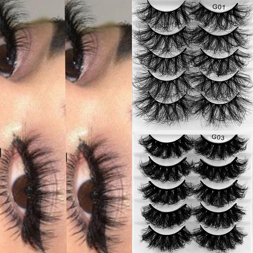 5 Pairs Women Beauty Wispy Thick Long Eye Lashes Dramatic 8D Faux Mink False Eyelashes Volume