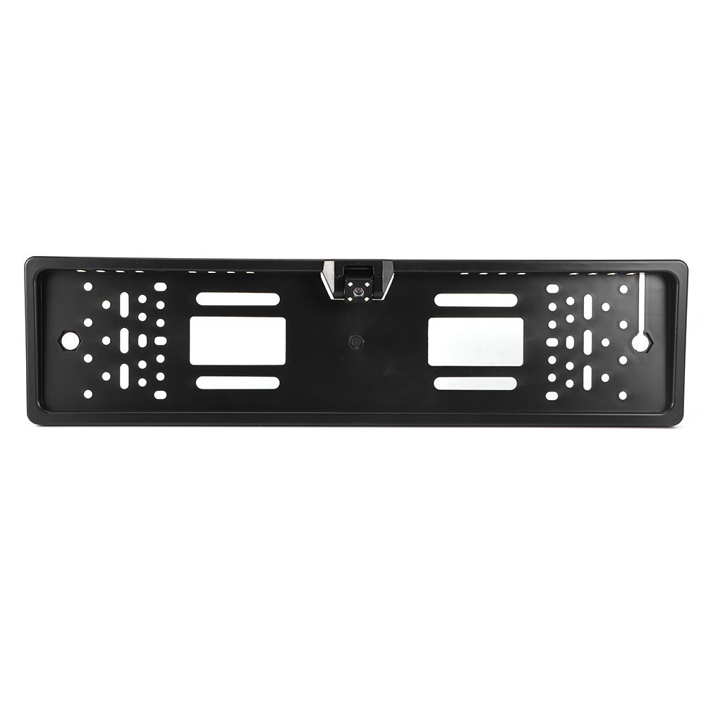Европейская рамка для номерного знака Светодиодная камера заднего вида Ночное видение с белым светом IP65 ВодонепроницаемаяЧерная