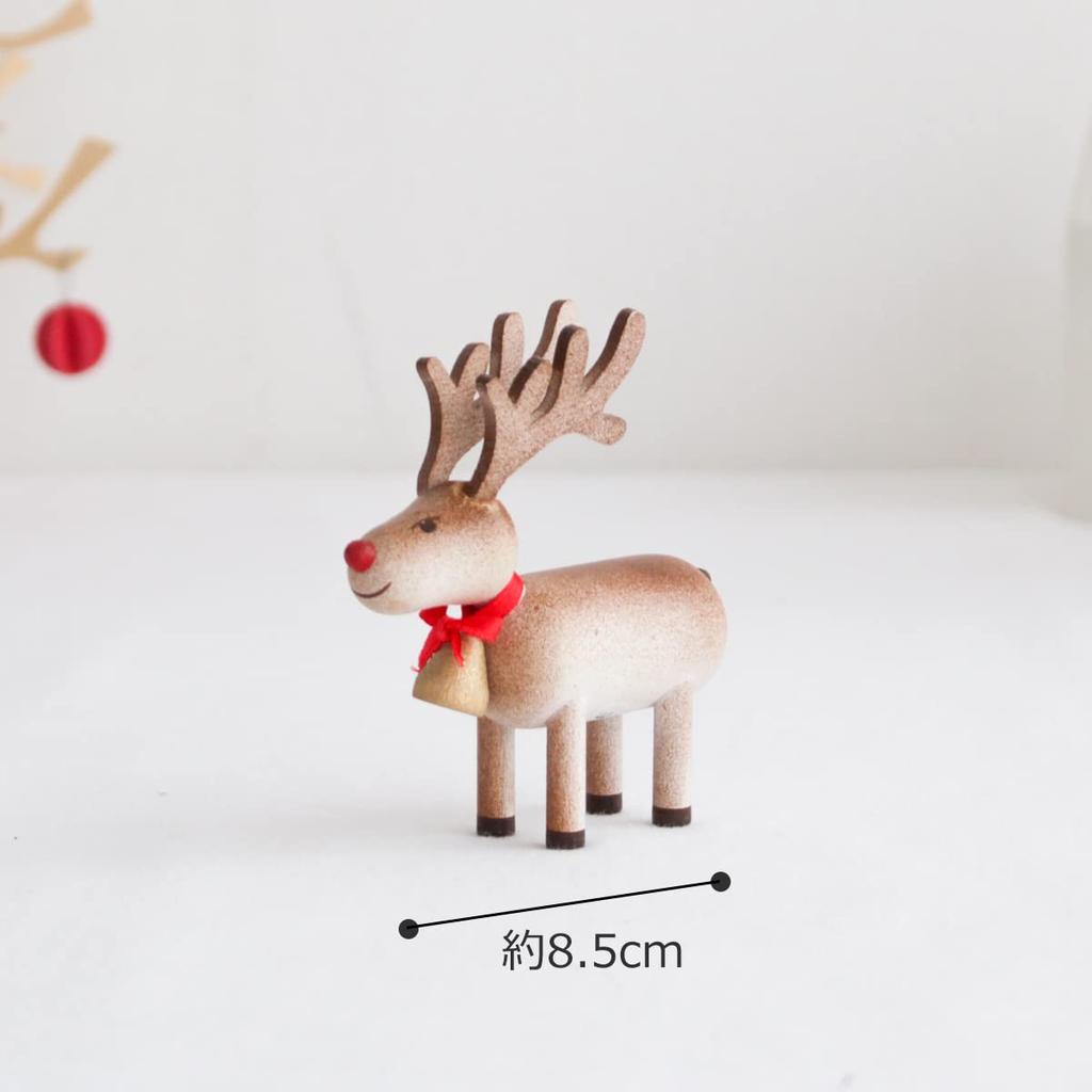 Рождественская деревянная кукла-олень Нордика Ниссе с коричневым колокольчиком