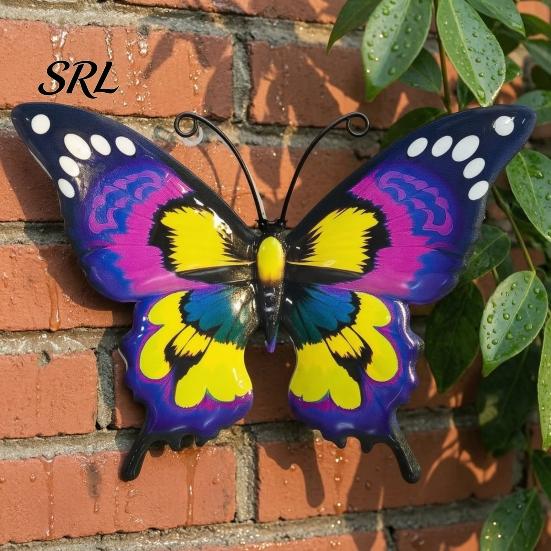 Indoor Wall Hanging Decor Metal Butterfly for Garden Yard Patio, Large Iron Artistic Decorations Art Sculpture, Outdoor Fence Farmhouse