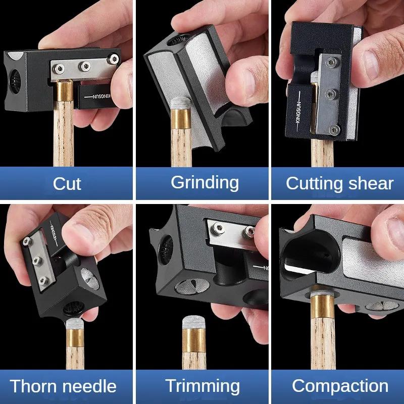 Инструмент для заточки наконечников для бильярдного кия Многофункциональный инструмент для ремонта и формовки Наконечники для снукера Круглая резка Аксессуары для бильярда