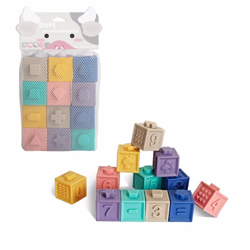 Силиконовые строительные блоки, детские игрушки для захвата, 3D-игрушки для рук, мягкие шарики для массажа, резиновые игрушки для детей