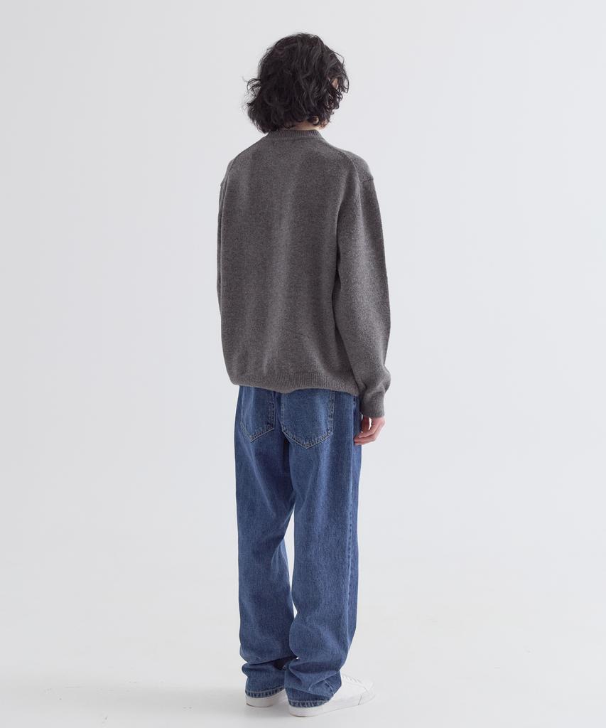 EZIO Henley Neck Wool Blend Knitwear_Charcoal