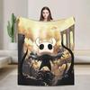 Warm Soft Flannel Blanket for Kids Hollow Knight The Knight Silksong Themed Throw Blanket for Home Sofa Bed Decor