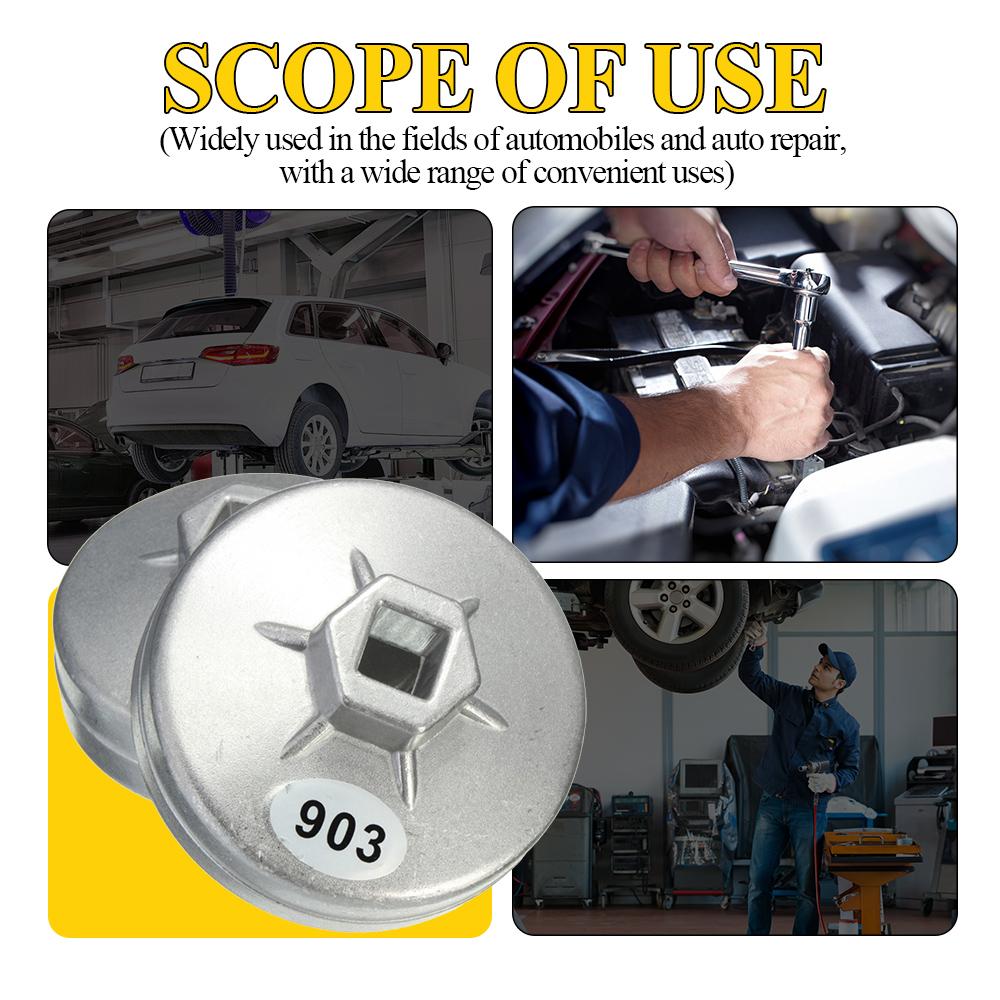 74mm 14 Flute Aluminum Oil Filter Wrench Cap Socket Remover Tool Auto Car Replacement Accessories for Mercedes Benz
