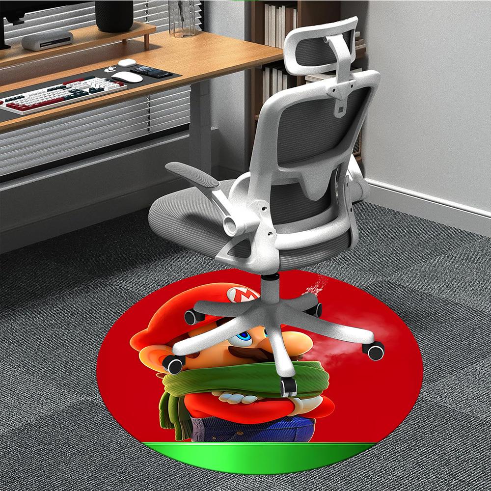 1pc Mario Office Round Area Rug, Under Office Chairs Bedroom Living Room Home Decor, Room Decoa1016214