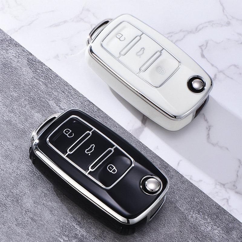 HOT TPU Car Remote Key Case Cover For Volkswagen VW Polo Golf Passat Tiguan Beetle Caddy T5 Up Eos Skoda Octavia Seat Leon Altea cr2
