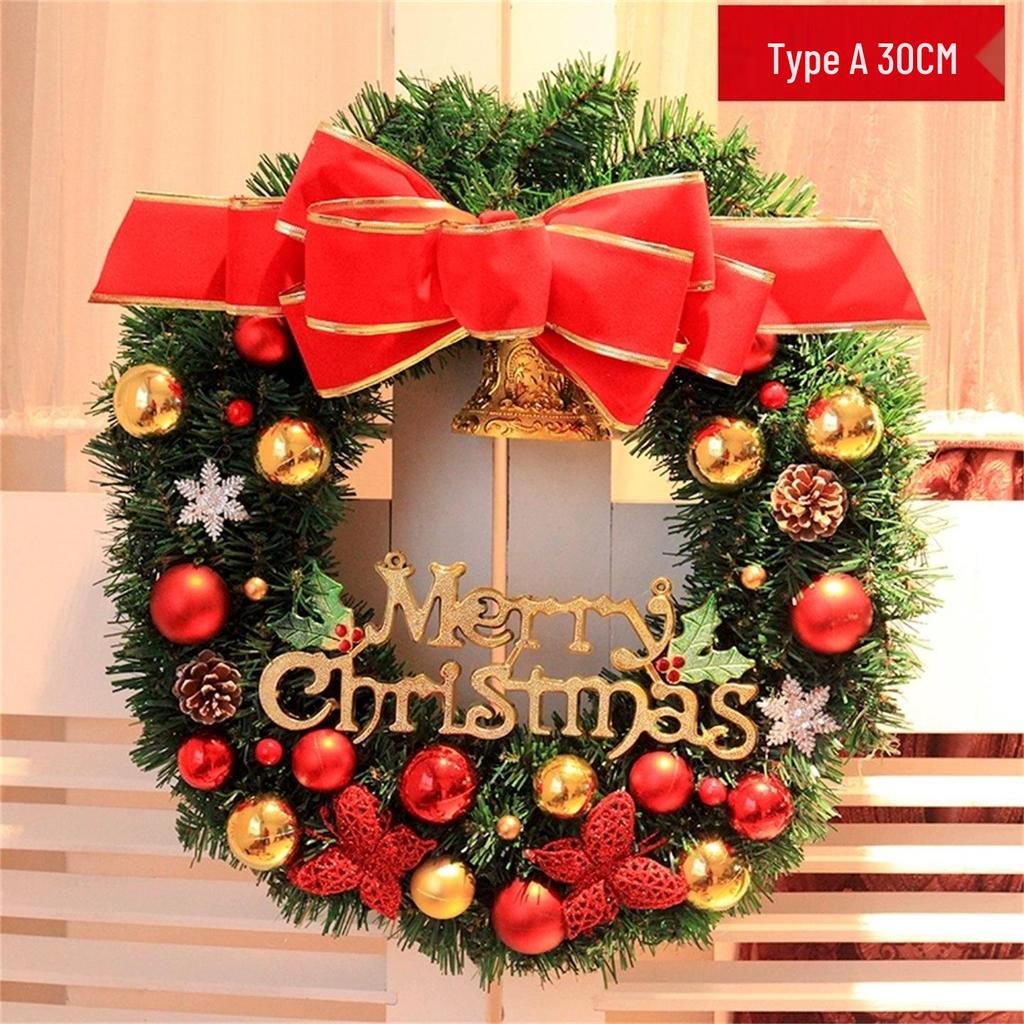 Christmas Wreath Decorations: 30/40/50/60CM Hanging Ornaments for Door