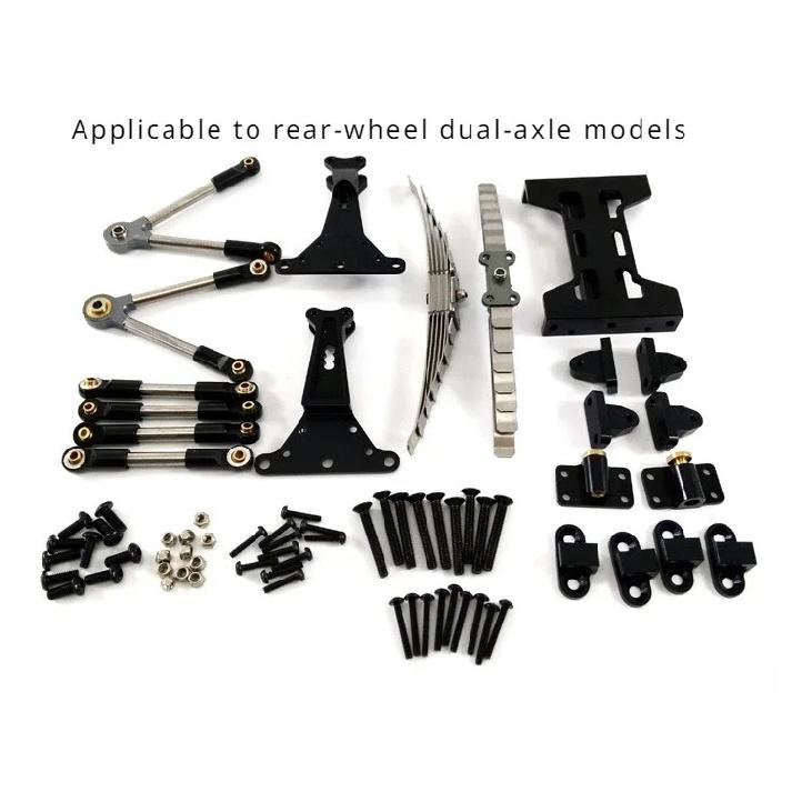 For 1/14 Tamiya RC Truck For volvo For scania Diy Parts Simulation Rear Double-bridge Suspension Assembly