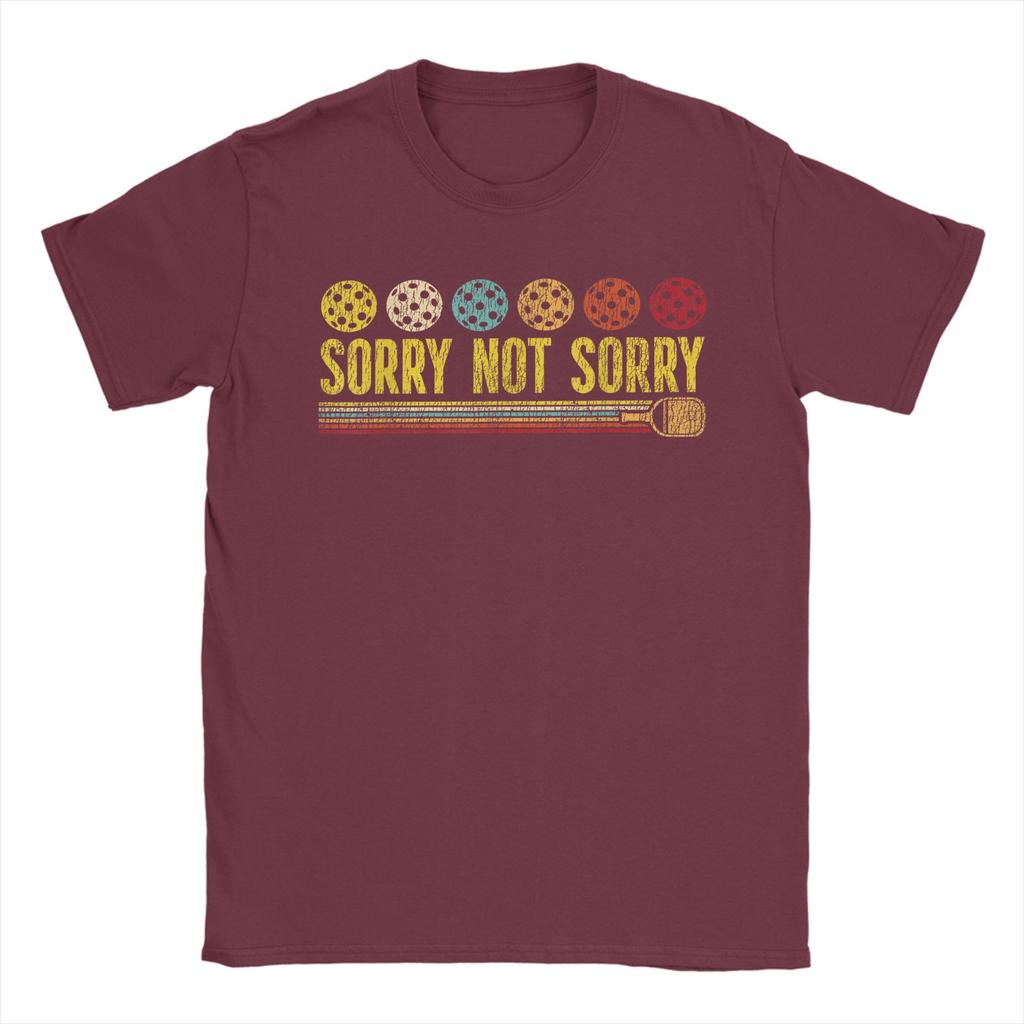 Casual T Shirt Summer Funny Pickleball Paddle Sorry Not Sorry Trending T Shirts Cotton Tee Shirt for Unisex Short Sleeve Clothes