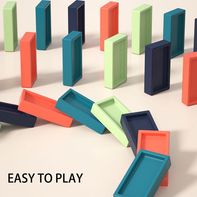 PDTO Автоматическая укладка блоков электропоезда Домино Набор образовательных детских игрушек в подарок