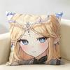 Cartethyia Cute Wuthering Cushion Cover Natural Linen Organic Fabric DoubleSided Printing Room Sofa Decor Pillow Case