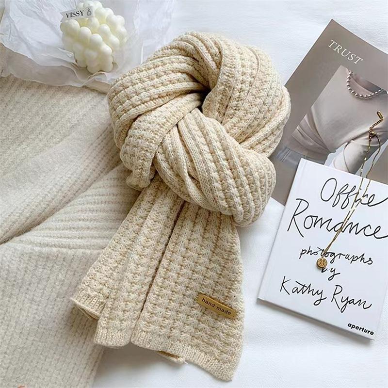 Thickening Warm Knitting Scarf Men Women Neck Cover Riding Bibwinter Thermal Neck Warmer Skiing Scarf Christmas Gift Red Scarves