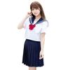 [CLASSE] Cosplay Sailor Uniform Ribbon Costume Ladies Crossdressing Schoolgirl Sailor Suit Short Sleeve White L Size (M Size Equivalent)