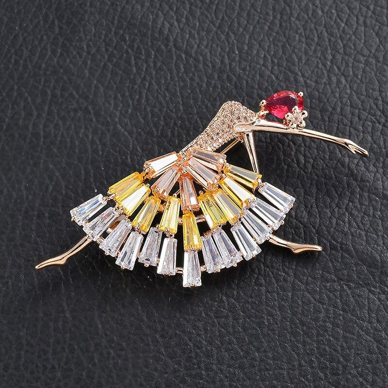 Blucome Quality Dancer Sahpe Fashion Brooches for Women Men Suit Dress Hijiab Pins