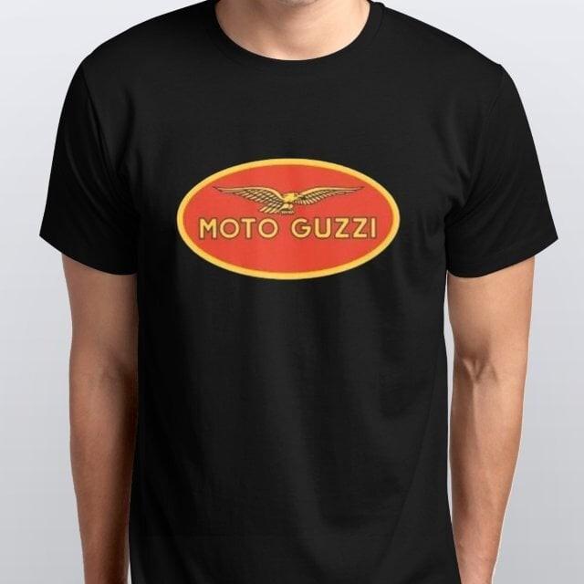 Moto Guzzi Retro Style Motorcycle Printed T Shirt all sizes Unisex Black white