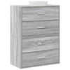 VidaXL Cabinets with 2 Drawers 2 Pcs Sonoma Grey Engineered Wood, Storage Cabinet, Sideboard, Buffet Cabinet, Cabinet 858832