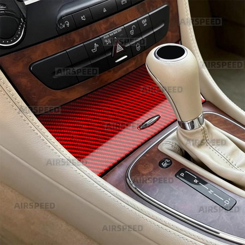 Real Soft Carbon Fiber Sticker For Mercedes CLS C219 2004 2005 2006 2007 2008 2009 2010 Car Central Control Gear Storage Panel.