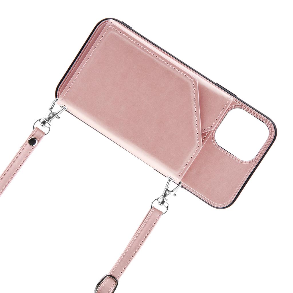 Кожаный чехол-книжка с ремешком через плечо и отделениями для карт для iPhone 15 14 Plus 13 12 11 Pro Max для Samsung S24 S23 S22 S21 Ultra Plus Note20Ultra A15 A05