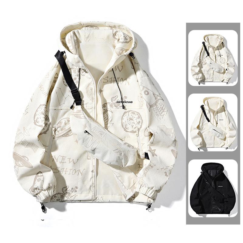 Модная брендовая мужская куртка с капюшоном для весны и осени, модная спортивная куртка для пар, рабочая куртка для мужчин
