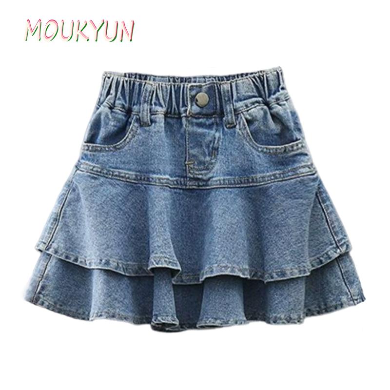 Модные многослойные джинсовые юбки для девочек, детская удобная юбка с карманами на лето