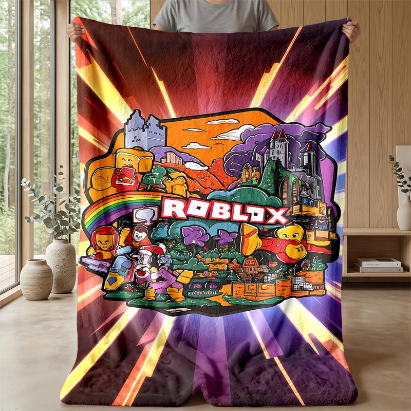 roblox Theme blanket Soft Flannel Blanket Plush Throw Blanket Cozy Sofa Bed Blanket for Home Decor