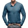 Men'S Button Up Long Sleeved Fashionable Casual Sports Top