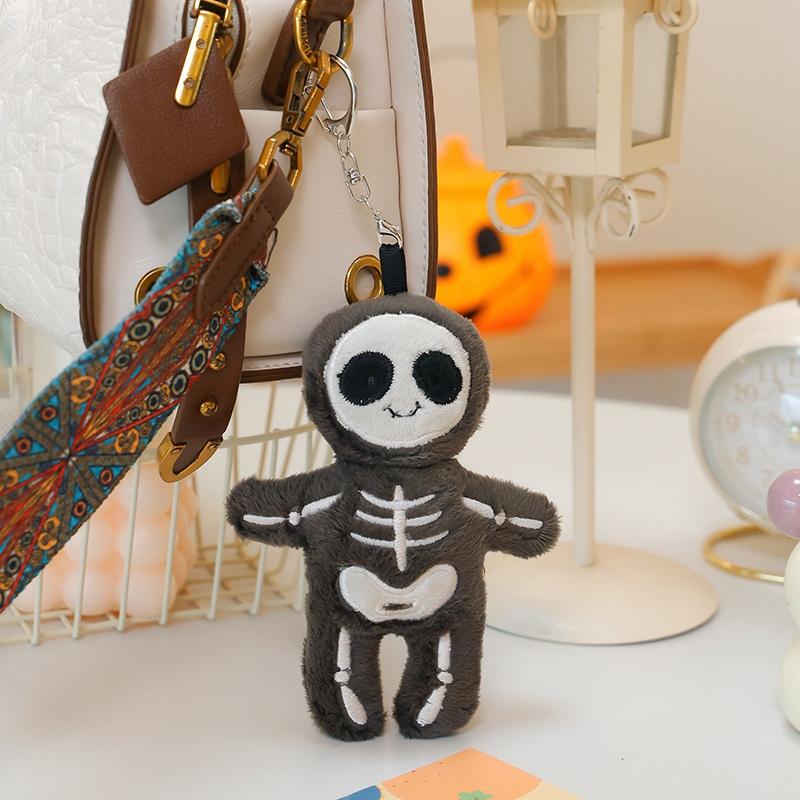 Halloween Skeleton Plush Pendant Doll Halloween Props Skeleton Toys Send Boys and Girls Plush Toys Bag Room Decor