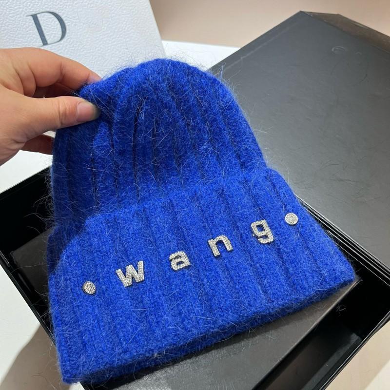 Winter Sequin Rabbit Knit Hat Fashion Simple M Letter Warm Beanie Women