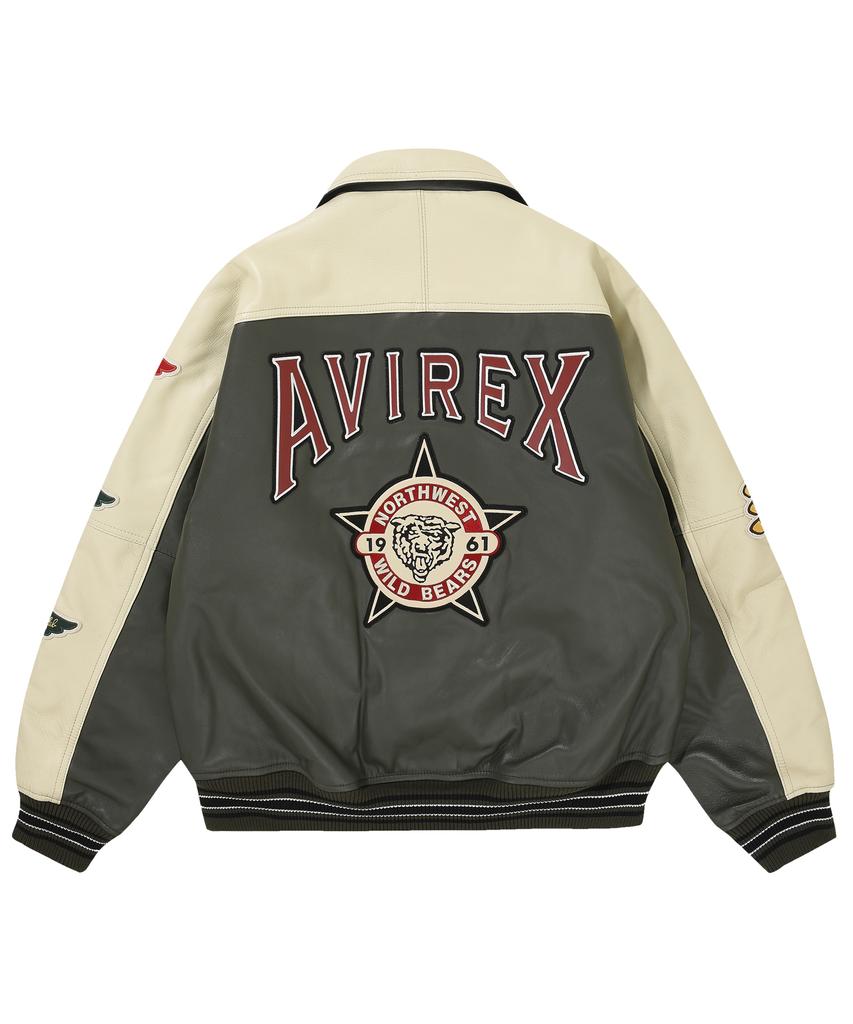 Avirex Leather Stadium Jacket / 7833950013 Green