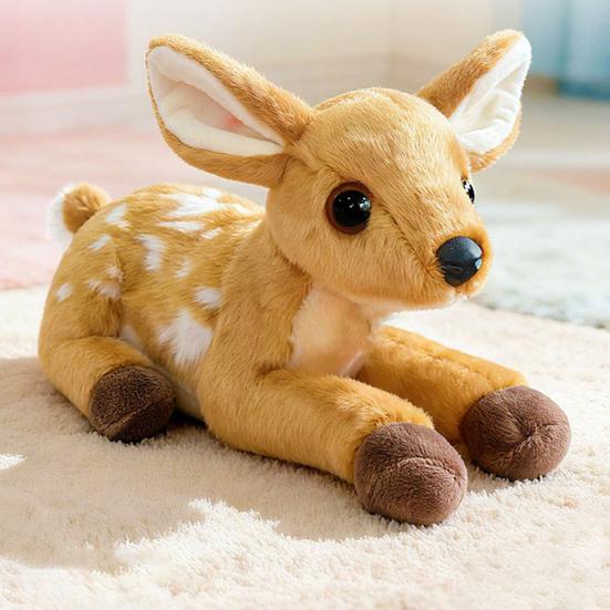 25СМ Плюшевая игрушка Олень Мягкое чучело животное Поза лежа Плюшевые жирафы День рождения Рождество
