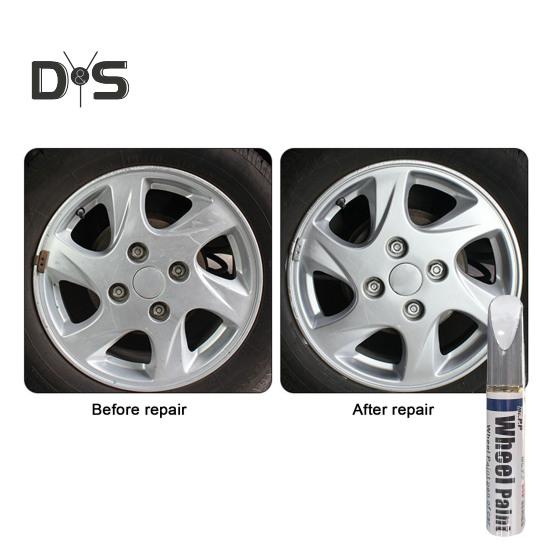 Gloss Black Rim Touch-Up Paint Pen Quick Drying Easy-to-Use Compact Size Portable Reusable Car Wheel Repair Pen