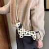 Kawaii Dog PU Shoulder Pouch Large Capacity Retro Phone Bag Creative Dachshund Crossbody Bag  Girls