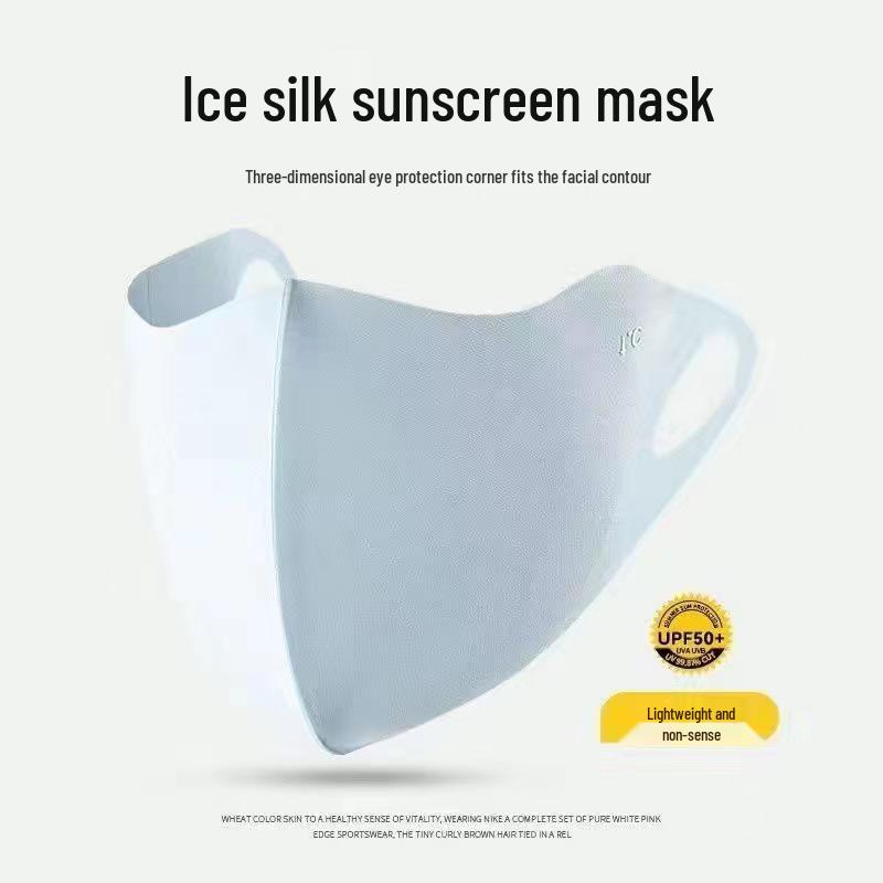UPF50+ 3D Ice Silk Sun Protection Face Mask with Eye Corner Shield