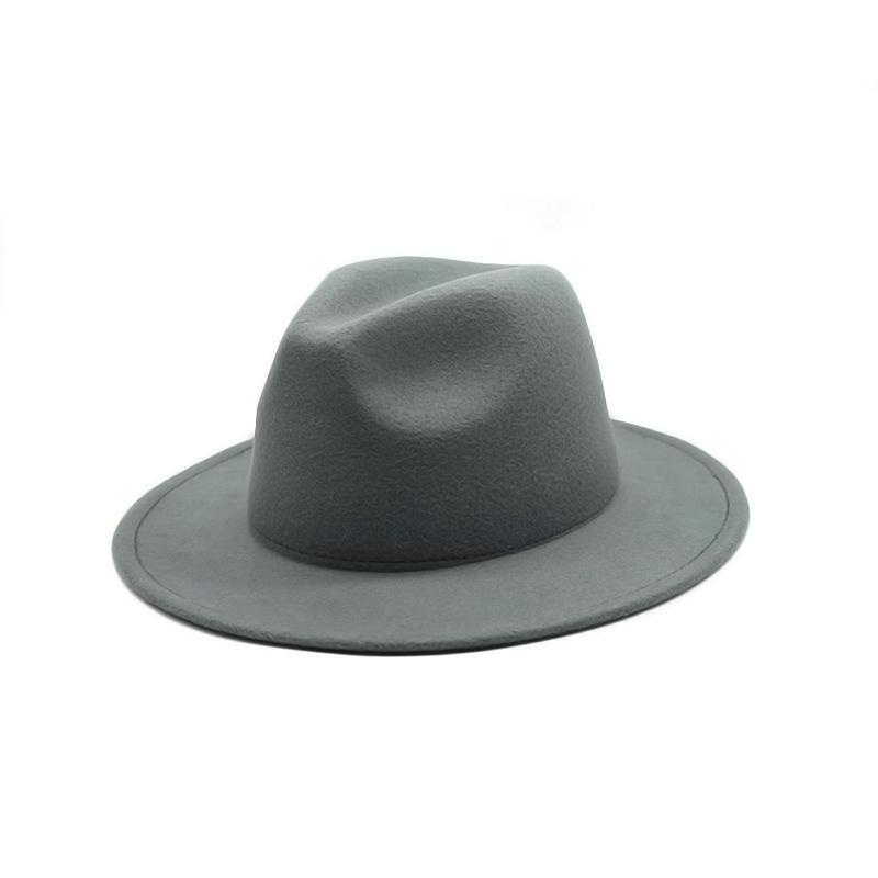 Осенне-зимняя женская фетровая шляпа Fedora, шляпы с большими полями для женщин, винтажные церковные шляпы в британском стиле, женская белая джазовая кепка с плоскими полями