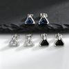 Triangle Black CZ Stud Earring For Men Women,Vintage Triangle Cubic Zirconia Ear Stud ,Unisex Punk Gothic Ear Jewelry Gift