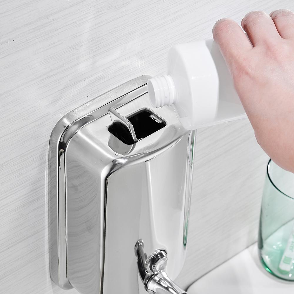Liquid Soap Dispensers Wall Sabonet 304 Stainless Steel Wall Mounted Bathroom Liquid Hand Soap Dispenser Kitchen Fitting 18020