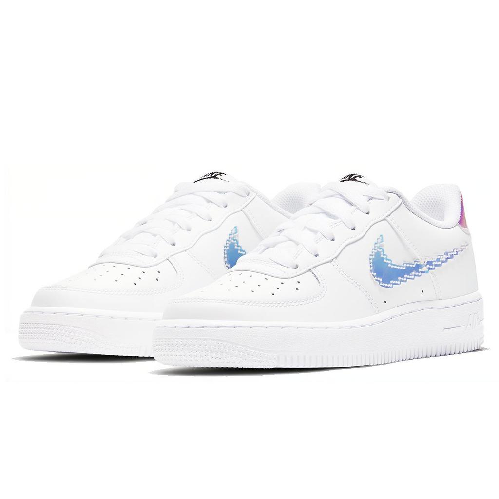 Nike Детские кроссовки Air Force 1 LV8 GS Digital Swoosh Белый Многоцветный Черный CW1577-100