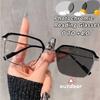 Трендовые фотохромные очки для чтения Высокой четкости Мужские очки с защитой от синего света Металлические Модные Классические Очки для дальнозоркости +2.5
