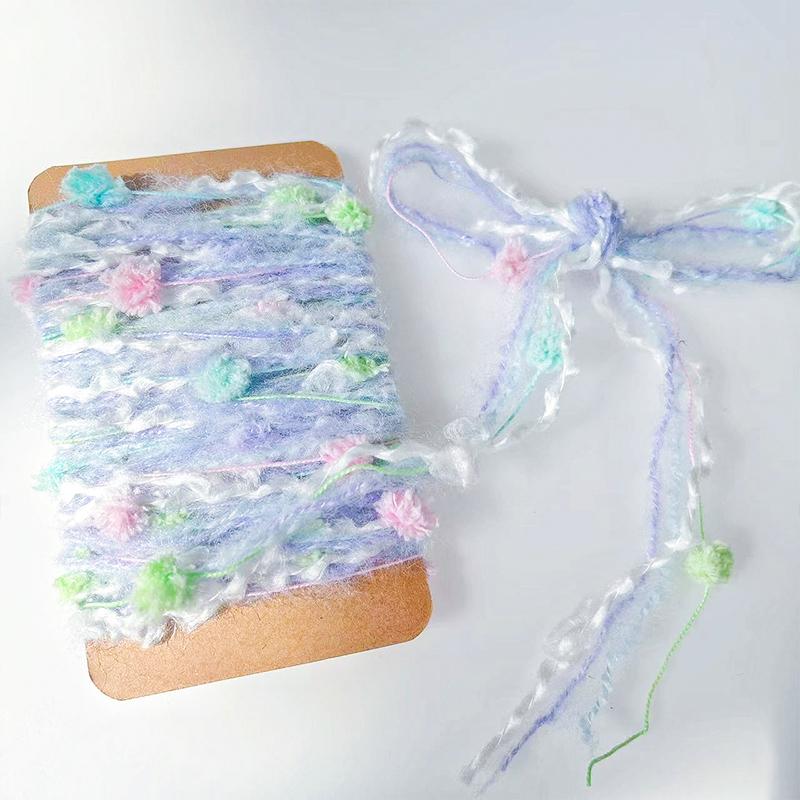 2 М Раскрашенные вручную резинки для волос из пряжи Полиэстеровая пряжа Сделай сам Рождественские поделки Бохо-шик Рождественские наборы для рукоделия