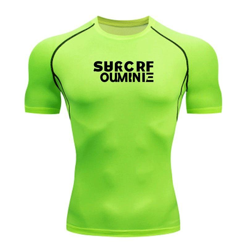 Men's Quick Dry Compression Athletic T-shirt Breathable Stretchy Fitness Workout Top for Gym Running Training Sports Active Wear