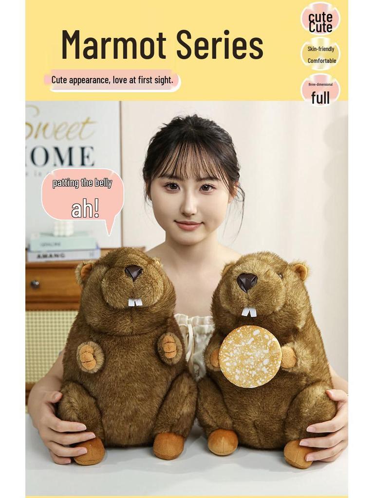 Screaming Marmot Plush Toy: Cute Mouse Pillow Doll for Girls' Birthday Gift Ornament