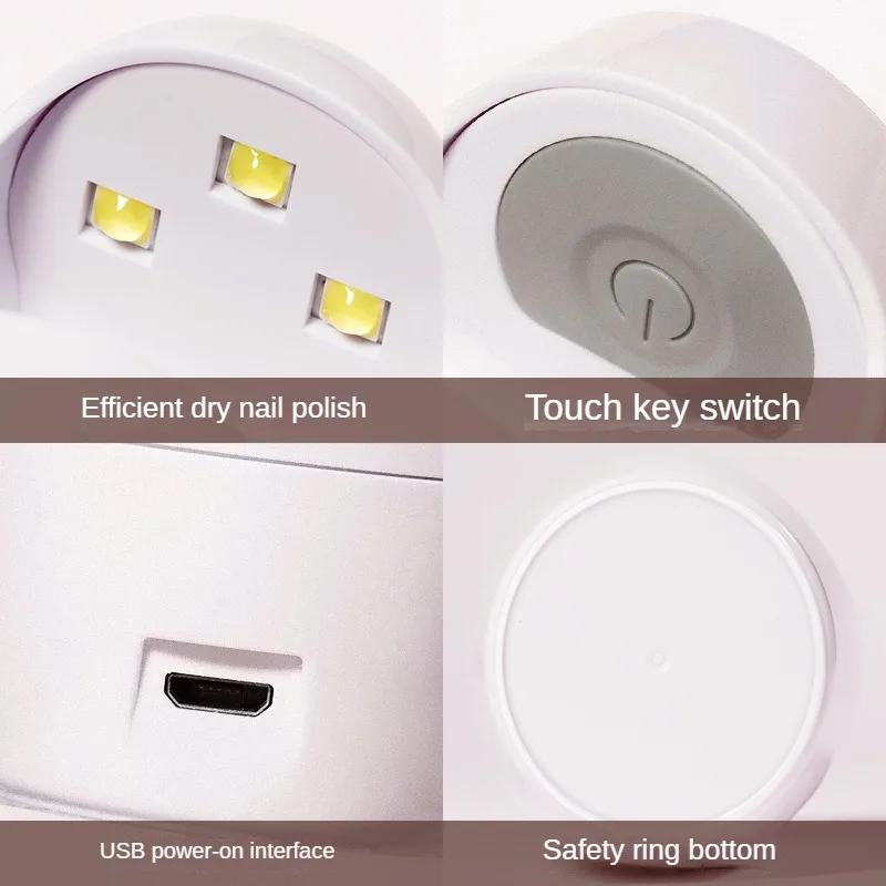 Мини-лампа для маникюра, светодиодная лампа для ногтей, портативная USB-лампа для сушки гель-лака на один палец, УФ-светодиодная лампа для сушки ногтей для дома