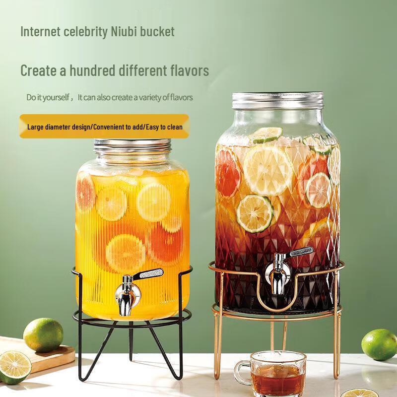 Glass Beverage Dispenser with Tap