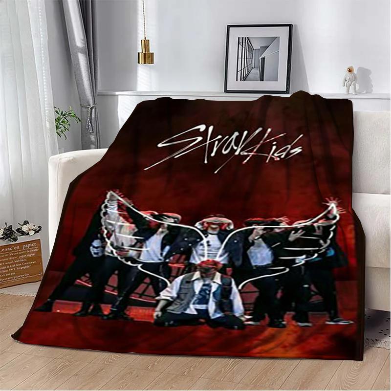 3D KPOP S-Stray-K-Kids Плед Плед для пикника Теплые фланелевые пледы Покрывала для дивана кровати Домашние Постельное белье Подарки на день рождения