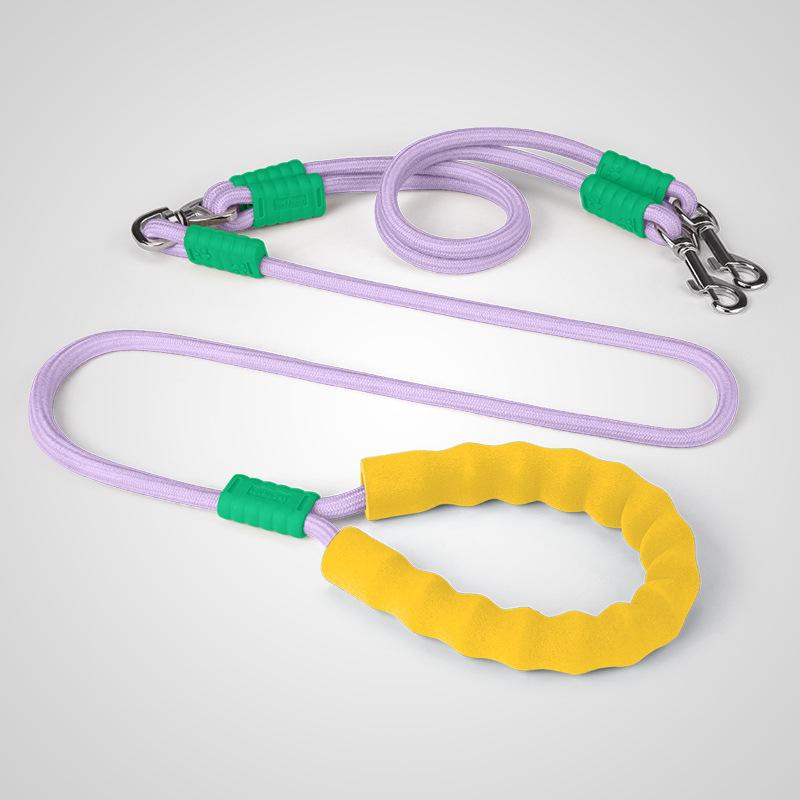 Stock No-Pull Safety Dual Clip Dog Leash Anti-Escape P Chain Pet Lead Training Hands Free Dog Leashes