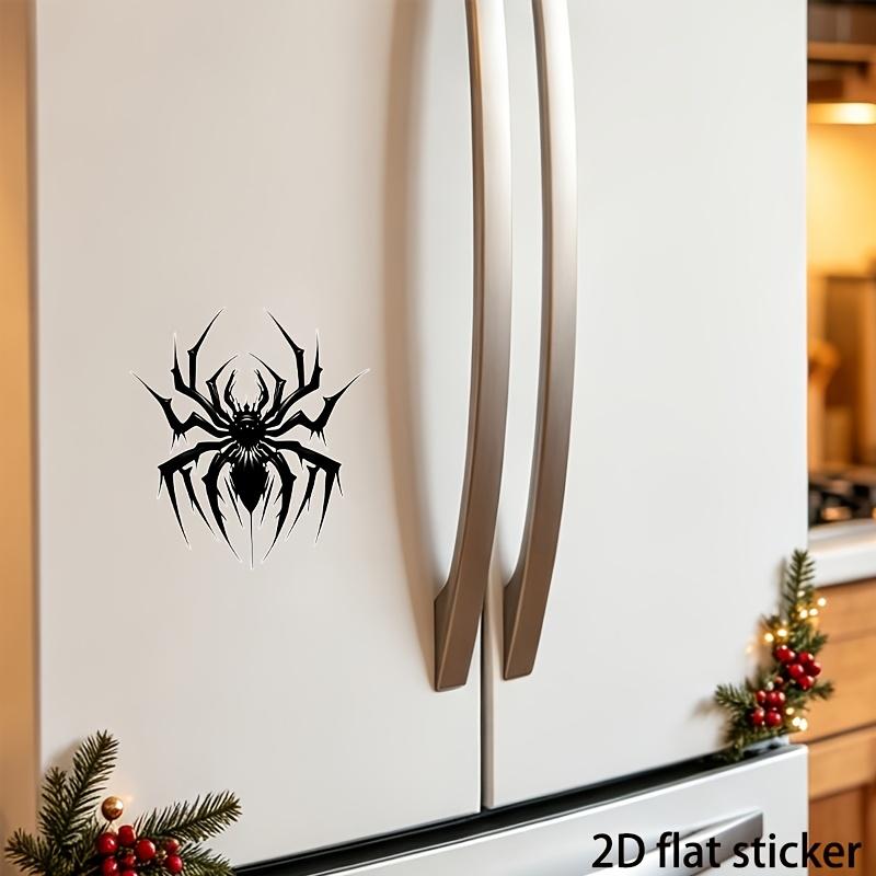 2D Flat Sticker 8-inch Simple and Cool Black Spider Tattoo Wind Wall Sticker, Vinyl Sticker Suitable for Walls, Glass, Doors and Windows,