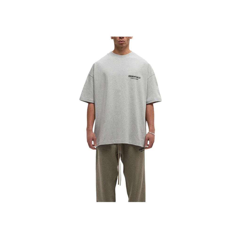 Fear of God Джерси Essentials Crewneck Tee светло-серый меланжевый мужской топ 125HO244368F