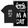 COOLMIND 100% Cotton Short Sleeve Cool Cat Print Men Tshirt Casual Summer Loose Men Cat T Shirt o-neck t-shirt Men Tee Shirts